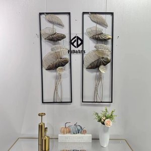 91x31ซม. ชุดที่ 2 งานศิลปะสร้างสรรค์ ใบ<span class=keywords><strong>บัว</strong></span> ตกแต่งผนังสไตล์เรโทร บรรยากาศหรูหรา งานเหล็กสามมิติ โคมไฟห้อยสำหรับทางเดิน - Product Image 5