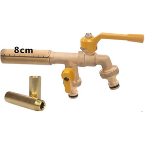 <span class=keywords><strong>Robinet</strong></span> de jardin <span class=keywords><strong>extérieur</strong></span> en laiton 1 entrée 2 sorties <span class=keywords><strong>robinet</strong></span> antigel de couleur laiton naturel avec connecteur de <span class=keywords><strong>tuyau</strong></span> - Product Image 1