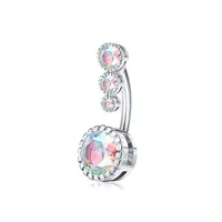 2023 Offre Spéciale Sexy quatre-zircone corps Piercing bijoux plaqué or chirurgical en acier inoxydable nombril anneaux pour les femmes