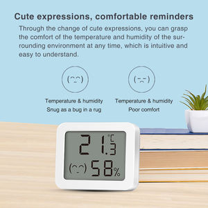 LEDEAST WSD400D Mini thermomètre numérique d'intérieur Hygromètre Zigbee LED Mini thermomètre numérique d'humidité avec Emojis mignons - Product Image 3