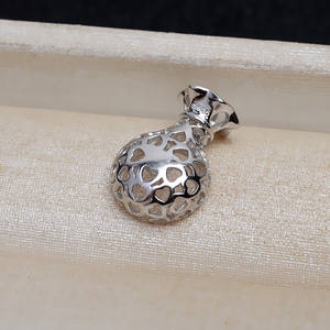 จี้เงินแท้ S925 ทำมือ สำหรับทำเครื่องประดับ DIY สร้อยคอถุงนำโชค พร้อมจี้ไข่มุก 9.5-10 มม. แบบโปร่ง 4237 ชิ้น - Product Image 5