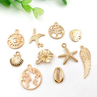 Ensemble de breloques et de pendentifs en alliage KC en gros, 100 pièces, formes variées, fournitures de fabrication de bijoux DIY pour collier, bracelet, artisanat