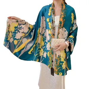 Toptan sıcak satış moda bayan tasarımcı atkılar lüks marka desen özel uzun türk ipek eşarp