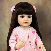 Réaliste Non toxique mignon bébé poupée fille avec robe rose réaliste bricolage Houseplay mate Reborn Babi poupées Silicone