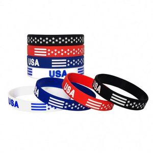 Bracelets en silicone élastiques pour poignet, bracelets de vote en caoutchouc imprimés, bracelets en silicone personnalisés avec logo - Product Image 5