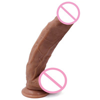 Dildo Anal de Silicona Personalizado de 27cm 30cm, Juguete Sexual Realista de Gran Tamaño para Masturbación, Dildos Negros de 12 Pulgadas para Hombres y Mujeres
