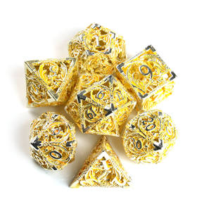 Vente en gros d'usine, jeu de dés en métal creux, emballage personnalisé, dés en métal polyédriques, dés D&D RPG pour jeux de table - Product Image 2