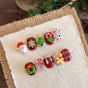 <span class=keywords><strong>Uñas</strong></span> Postizas <span class=keywords><strong>Navideñas</strong></span> Hechas a Mano, Acrílicas, Cobertura Total, Color Aleatorio, <span class=keywords><strong>Diseño</strong></span> Previamente Diseñado, Juego <span class=keywords><strong>de</strong></span> <span class=keywords><strong>Uñas</strong></span> Cortas, Marca Privada - Product Image 5