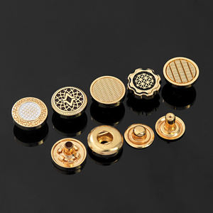 Chemises Abaya Thobe pour hommes, tenues islamiques, logo personnalisé en 4 parties, vêtements à motif rectangulaire, boutons pression décoratifs en métal en alliage de zinc - Product Image 4