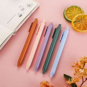 Morandi Macaron Gel Pen 0.5mm Press Type Plastic Shell Office <b>School</b> Writing Pen Mixed Colors - Product Image 2