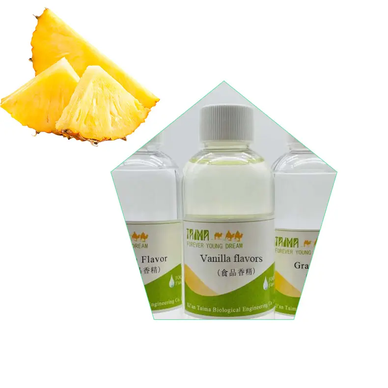 Campioni gratuiti di fabbrica ISO per ordine all'ingrosso aromi di essenza di ananas concentrato di frutta sapore e fragranza