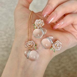 Pendentif en argent pur S925 avec pierre naturelle, élégant collier en agate œil de tigre, chaîne de clavicule d'esthétique chinoise, nouvel accessoire de mode - Product Image 1