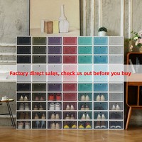 Boîtes à chaussures en plastique PP transparentes épaissies de style japonais en forme de cœur pour hommes et femmes - Rangement multi-niveaux empilable anti-poussière