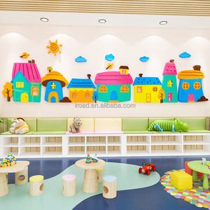 Anaokulu okul duvar sticker kendinden yapışkanlı 3d üç boyutlu duvar sticker karikatür sevimli küçük ev dekoratif duvar kağıdı - Product Image 1