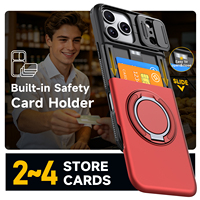 Nouvelle Coque Antichoc 2026 avec Emplacement Carte Caché et Cache Caméra Coulissant à 360° °   Coque de téléphone rotative avec support pour iPhone 18 17 16 Pro Max