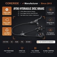 Frein à disque à huile avec corps en aluminium forgé, levier 2,5 doigts pour tricycle électrique, vélo cargo, livraison, marque OEM, emballage personnalisé