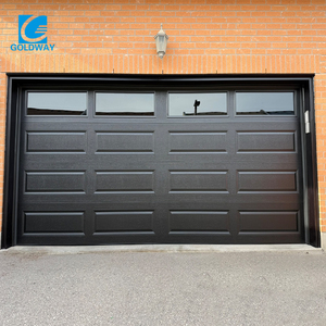 Porte de <span class=keywords><strong>garage</strong></span> électrique latérale moderne Goldway en acier inoxydable, à économie d'énergie, finition rustique pour entrée de ferme, extérieur - Product Image 3