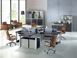 Bureau de direction en L avec étagère intégrée et meuble de rangement ouvert pour bureau de direction, <span class=keywords><strong>projet</strong></span> commercial, vente en gros - Product Image 5