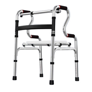 <b>Walker</b> With Seat And Backrest For <b>Elderly</b> Mobility Assistance Four Legged Walking Aid Support Frame - Product Image 1