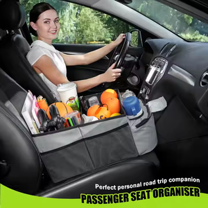 MOQ inferior de fábrica, organizador de almacenamiento de asiento de coche, organizador de asiento trasero plegable con asas, portavasos, logotipo personalizado - Product Image 3