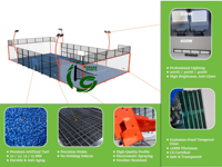 Pista de Pádel Panorámica OEM/ODM de Fábrica con Césped Azul de 12mm, Suelo de PE, Malla de Cercado y Postes Multicolor para Cancha de Tenis/Pádel