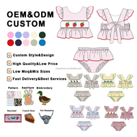 4 juillet maillot de bain d'été bikini bleu pour enfants et tout-petits maillots de bain pour bébés drapeau américain smocké Design pour NB-16Years