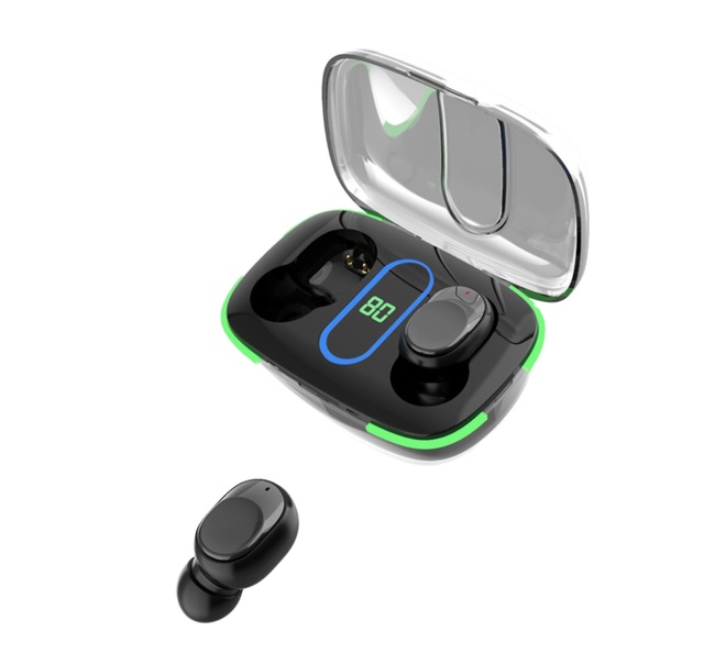 Colorful White Black Purple Green Power Display True Wireless Headphones Build in Usb Can Charge Phones Earbuds With Custom Logo