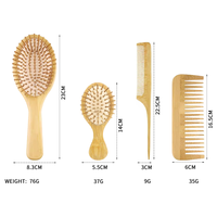 Sikat dayung rambut kayu bambu organik mewah sisir pijat kulit kepala sikat anti kusut pegangan kayu alami kustom untuk pertumbuhan rambut