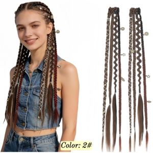 <span class=keywords><strong>Extensiones</strong></span> <span class=keywords><strong>de</strong></span> Cabello Trenzadas Bohemianas <span class=keywords><strong>con</strong></span> <span class=keywords><strong>Clip</strong></span>, 20 Pulgadas, Cabello Sintético Trenzado <span class=keywords><strong>con</strong></span> Cuentas y Adornos para Festivales, Cosplay y Uso Diario - Product Image 1