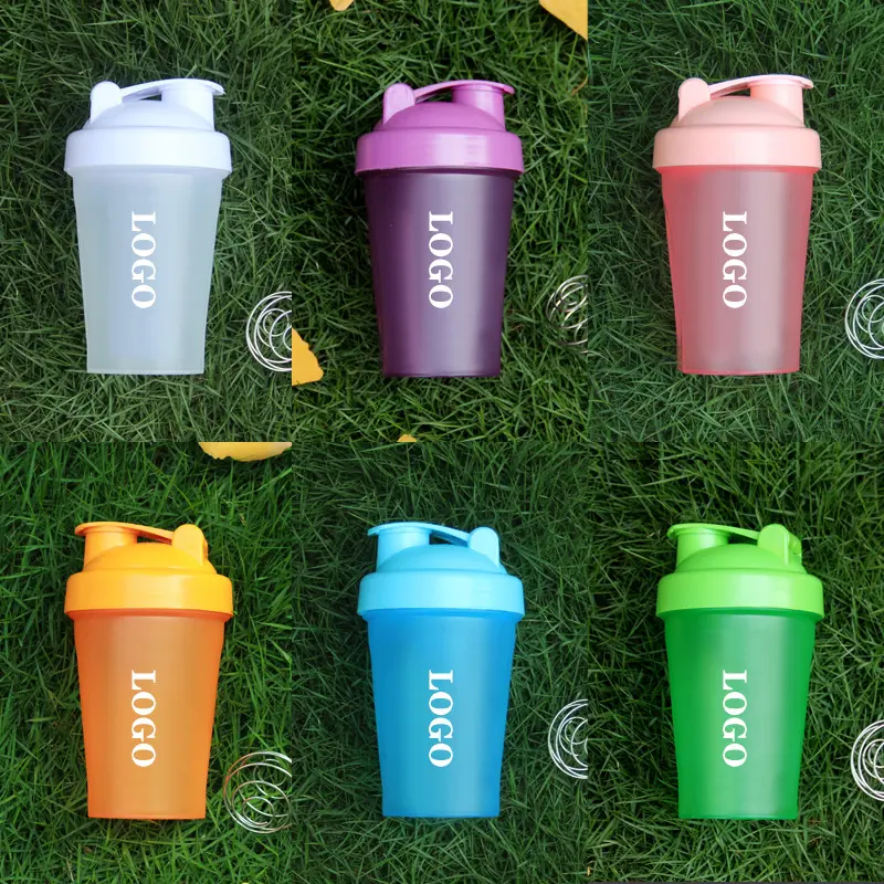 Frasco de água com logotipo personalizado, 400ml, etiqueta privada, garrafa de água, academia, liquidificador com proteína