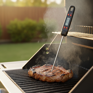 Termômetro Digital Portátil com Display LCD, Alimentado por Bateria, ABS+Aço Inoxidável, Faixa de -50~300, Precisão de 0.2 para Churrasco - Product Image 1
