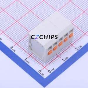KF239-3.81-5P Spring Terminal Block Through hole Component (THT),P=3.81mm Connector 1x5P 3.81mm White 5P - Product Image 1