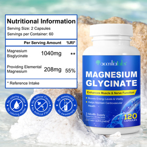Acentiallabs 120 Cápsulas, Mejora la Función Muscular y Nerviosa, Cápsulas de Bisglicinato de Magnesio, Cápsulas de Glicinato de Magnesio - Product Image 2