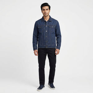 Wholesale Stylish Men Denim <b>Jacket</b> Custom New Design Regular Size Breathable <b>Pocket</b> Decoration Streetwear Men Denim <b>Jacket</b> - Product Image 1