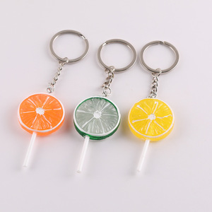 Porte-clés Citron Simulé en Résine Plastique, Alliage de Zinc Rond, Non Toxique, Accessoire de Bijouterie - Product Image 4
