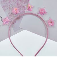 Bandeau à nœud en paillettes transparentes étoilées, bandeau à paillettes mignon pour enfants, accessoires pour cheveux d'enfants
