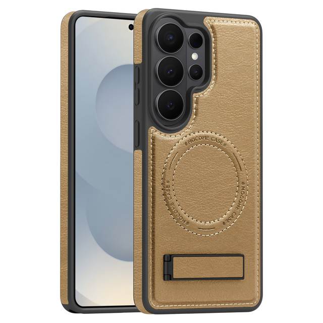 Luxury Strong Magnetic Leather Case for Samsung Galaxy S26 Ultra S25 Ultra S25 Plus S24 FE S23 Slim Kickstand Phone Cover Cases
