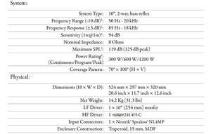 10 inch passieve 2-weg full-range professioneel audiosysteem, 8 ohm, voor binnengebruik - Product Image 6
