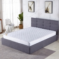 Cadre de lit en tissu rembourré avec boutons Design moderne lit simple double queen king size gaz lift espace de rangement pouf