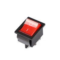 Interrupteur à bascule pour bateau, quatre pattes, avec voyant LED rouge, modèle KCD4-A, noir, vente en gros