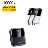 Chargeur portable OEM/ODM à chargement rapide intégré, super fin, 2 ports USB, ABS, 10000 mAh, mini batterie externe 22,5 W, idéal pour les cadeaux