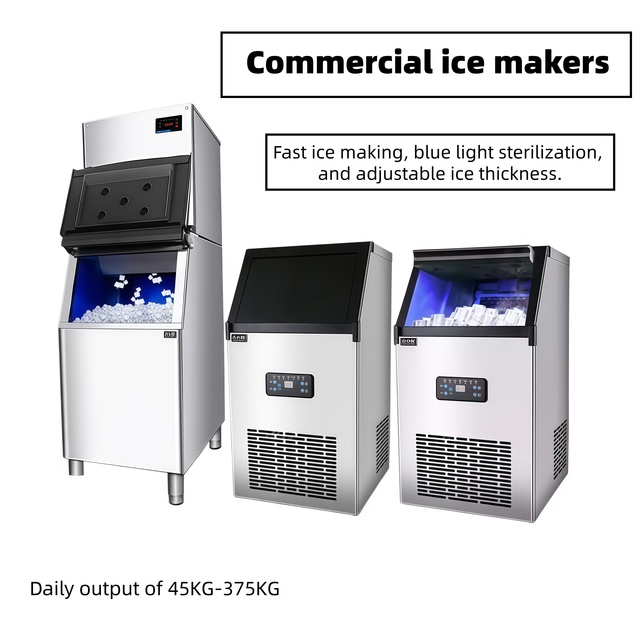 Clear Ice Block Maker | 304 Stainless Steel Energy Saving Industrial Ice Maker Water Cooling System for High-End Gourmet Bars