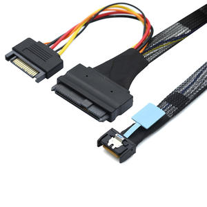 Arnés de Cableado Gen5 MCIO Slimline SFF-8654 4I a SAS 8639 U.2 con Núcleo de Cobre y Cubierta de PVC con Cable de Alimentación SATA de 15 Pines - Product Image 5