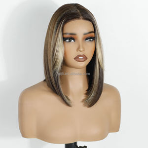 Peluca de Encaje Sintético Futura de Lujo, Fibra Resistente al Calor y al Fuego con Reflejos, Encaje HD sin Pegamento, Cabello de Alta Densidad - Product Image 3