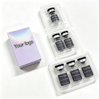 Boîte personnalisée OEM pour flacons de peptides, boîte en plastique avec logo en relief, flacon en verre de 3 ml, 5 ml, 10 ml