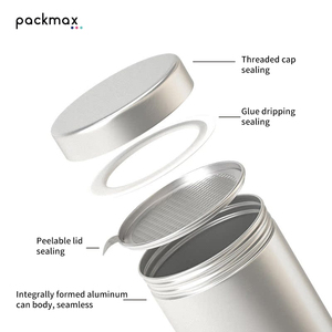 Tapa de rosca de aluminio de doble capa fácil de abrir y sellar, hermética, de grado alimenticio, para envasado de té, suplementos y píldoras - Product Image 5