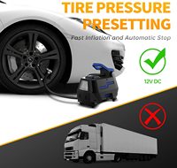 DC 12V AC 110V 220V 230V ABS Material Portable Auto Shutoff Car Air Pump Compressor Dual Power Tire Tire Pressure Monitor