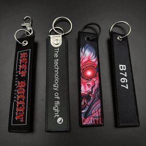 Irregular Shape Promotion Custom logo Keychain Fabric Embroidery Keychain - Product Image 5