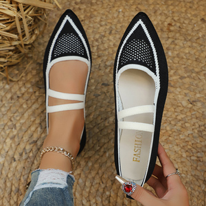 Chaussures plates décontractées grande taille pour femme, style tendance, respirantes, à enfiler, pour l'été et l'automne - Product Image 1