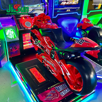 Jeu de course de moto d'arcade pour 2 joueurs, simulateur à double écran, à monnayeur, éclairage LED pour centre de divertissement